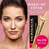 Dermacol - Full Coverage Foundation, Liquid Makeup Matte Foundation with SPF 30, Waterproof Foundation for Oily Skin, Acne, & Under Eye Bags, Long-Lasting Makeup Products