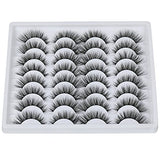 JIMIRE 16 Pairs False Eyelashes Fluffy Volume Natural Fake Lashes 3D Faux Mink Lashes Pack