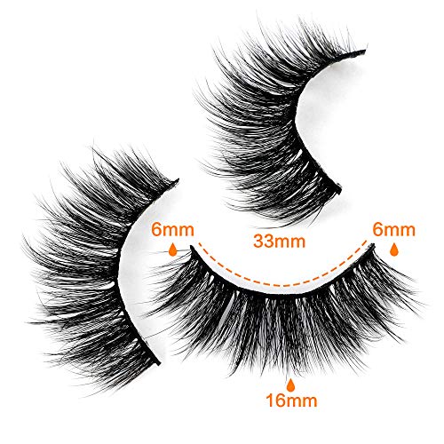 JIMIRE 16 Pairs False Eyelashes Fluffy Volume Natural Fake Lashes 3D Faux Mink Lashes Pack