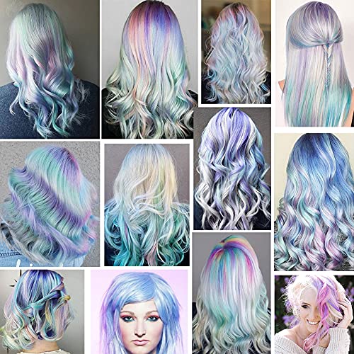 Rhyme Colored Hair Extensions Clip in For Girls Kids Women Hair Accessories Wig Hairpieces Christmas Halloween Gift birthday Cosplay Hairstyles 8 Pieces (Pink Purple Blue Teal)