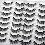 JIMIRE 16 Pairs False Eyelashes Fluffy Volume Natural Fake Lashes 3D Faux Mink Lashes Pack