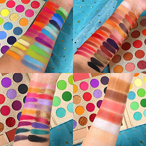 UCANBE Professional 86 Colors Eyeshadow Palette with 15pcs Makeup Brushes Set Matte Glitter Long Lasting Highly Pigmented Waterproof Contour Blush Powder Highlighter All in One