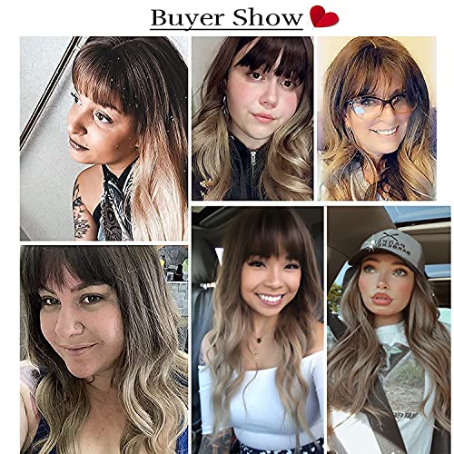 Esmee 24 Inches Long Wavy Mixed Silver Grey Synthetic Hair Wigs for Women Ombre Wig with Dark Roots for Daily Party Cosplay Use