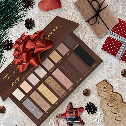 Best Pro Eyeshadow Palette Makeup - Matte + Shimmer 16 Colors - Highly Pigmented - Professional Nudes Warm Natural Bronze Neutral Smoky Cosmetic Eye Shadows - Lamora Exposed