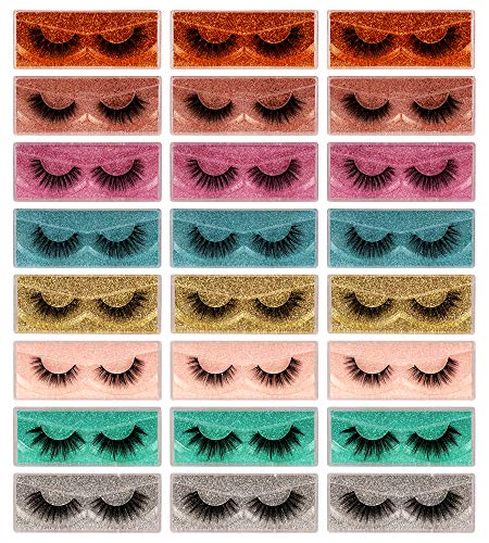 Newcally Lashes False Eyelashes Natural 3D Faux Mink Eye Lashes 10 Pairs 10 Styles Fluffy Wispy Fake Eyelashes Dramatic Handmade Reusable Lashes Pack with 10 Portable Eyelash Boxes