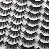 JIMIRE 16 Pairs False Eyelashes Fluffy Volume Natural Fake Lashes 3D Faux Mink Lashes Pack