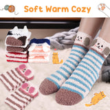 Christmas Gifts for Women Fluffy Socks - Ladies Fluffy Bed Socks Womens Girls Cosy Fuzzy Warm Thermal Dog Cat Socks 4-7, Stocking Fillers Women Advent Calendar 2023 Secret Santa Xmas Gifts Mum Her