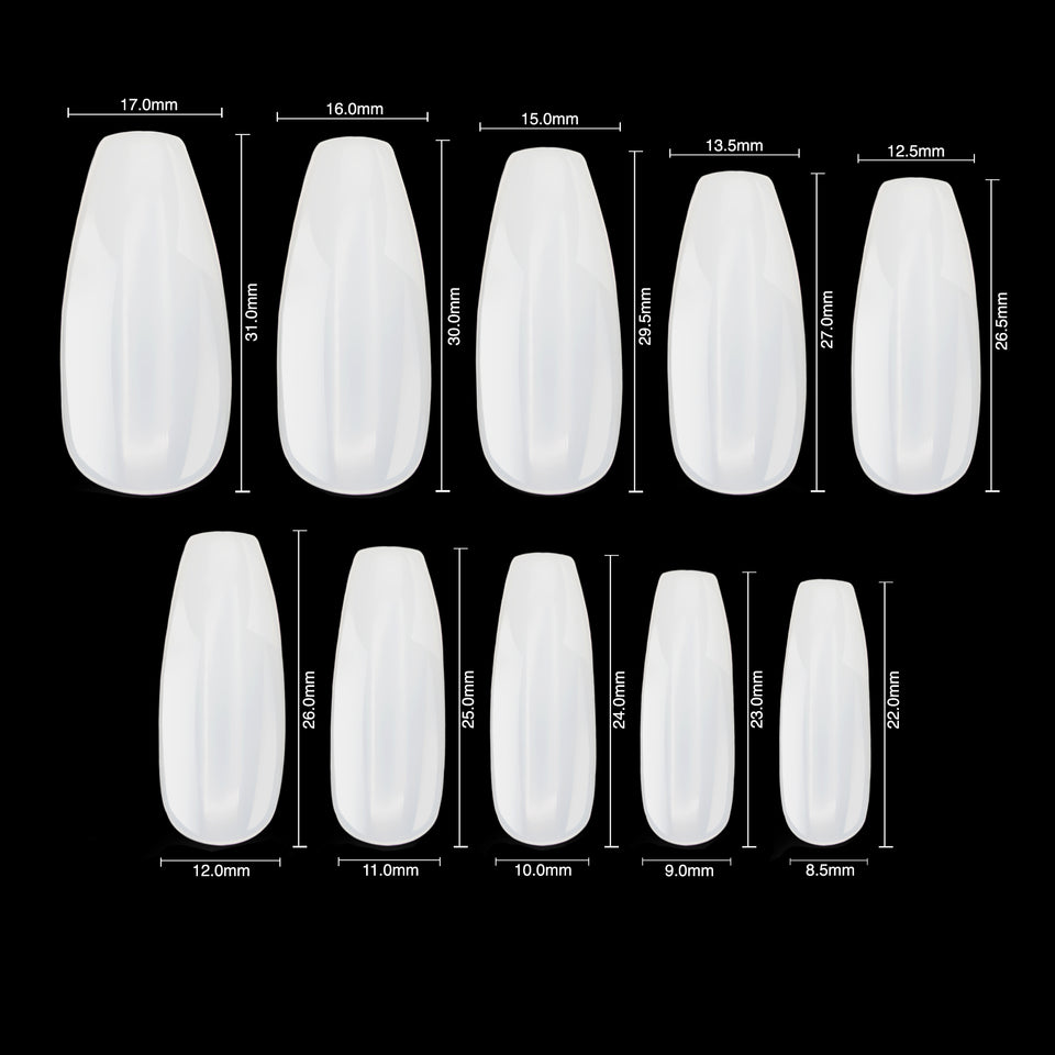 Oval False Nails (Long Opaque)