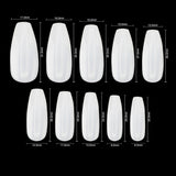 Coffin/Ballerina False Nails (Long Opaque)