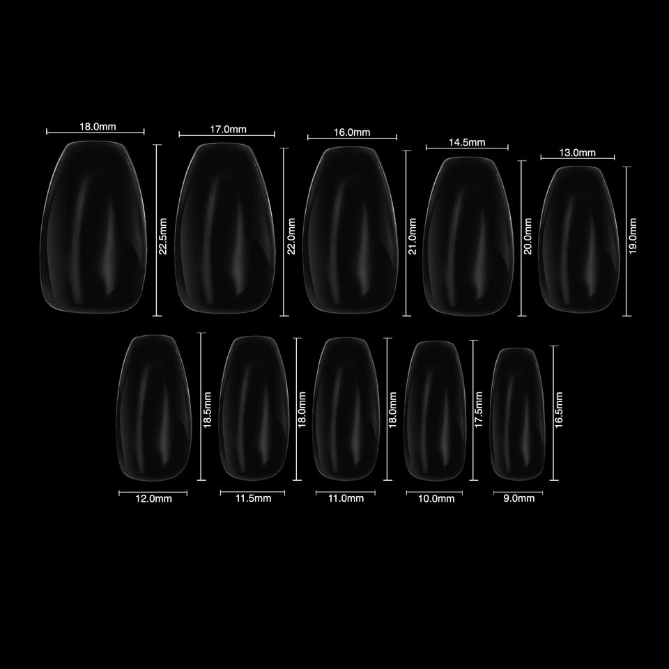 Coffin/Ballerina False Nails (Short Clear)