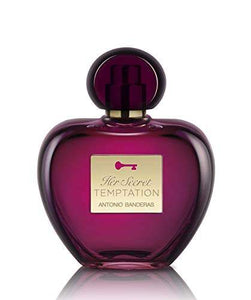 Antonio Banderas Her Secret Temptation perfume bottle with rose and peach