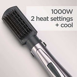 BaByliss 4 in 1 Hair Dryer Styler with a black paddle brush attachment and silver handle, 1000W