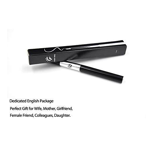 Brown Waterproof Eyebrow Pencil with a glossy black retractable body and silver detail, shown beside its black box