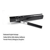 Brown Waterproof Eyebrow Pencil with a glossy black retractable body and silver detail, shown beside its black box