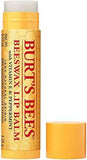 Burt's Bees Honey Lip Balm in a yellow tube with a honeycomb pattern and matching cap, shown uncapped