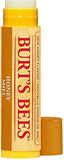 Burt's Bees Honey Lip Balm in a yellow tube with a cream honeycomb-patterned label and orange cap