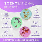 Cleverfy shower steamers aromatherapy benefits relaxing mood boosting unwinding refreshing energizing