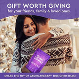 Cleverfy shower steamers aromatherapy gift pack held by smiling woman hugging partner