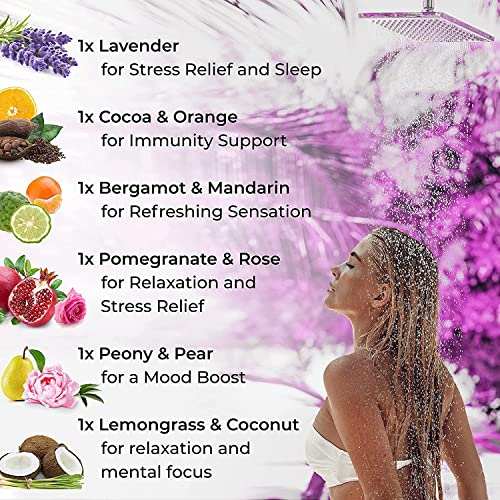 Cleverfy Shower Steamers aromatherapy gift set with six relaxing scents including lavender and coconut
