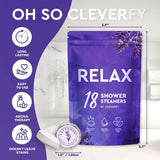 Cleverfy Relax aromatherapy shower steamers pack with lavender scent