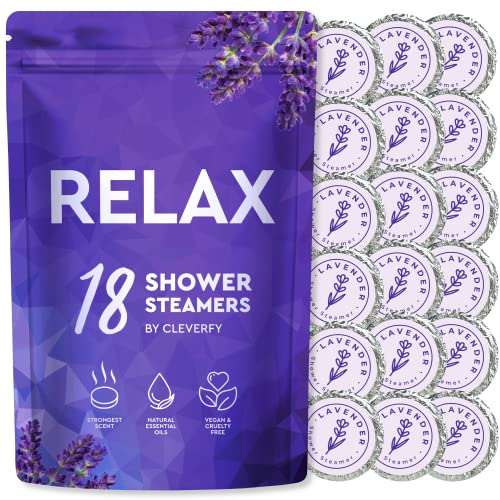 Cleverfy lavender shower steamers pack with 18 aromatherapy shower bombs