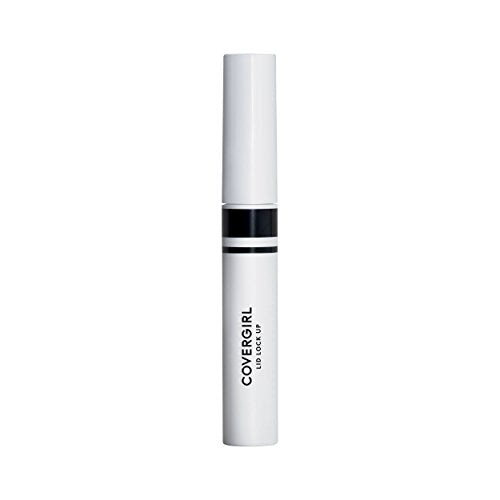 COVERGIRL Eyeshadow Primer in a slim white tube with black bands and vertical black Lid Lock Up lettering