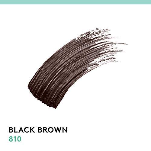 COVERGIRL Lash Blast mascara shown as a black-brown swatch with textured, brush-like strokes and shade 810.