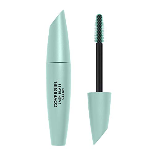 COVERGIRL Lash Blast mascara in a mint green tapered tube, with a black wand and mint bristle brush.