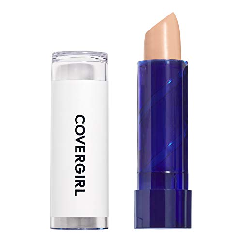 COVERGIRL Moisturizing Concealer in a creamy light-beige stick with a deep blue twist-up tube and white cap