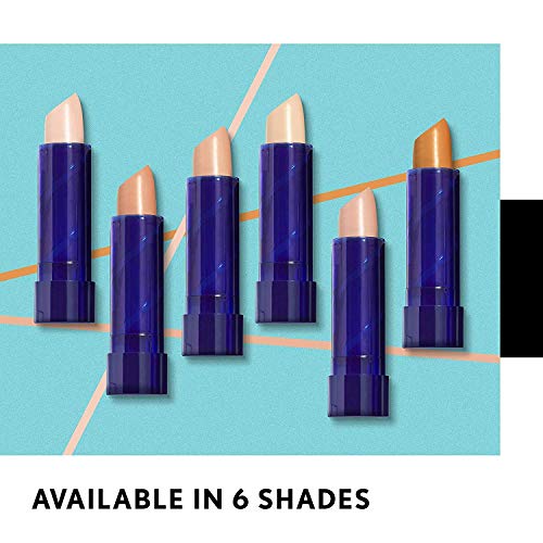 COVERGIRL Moisturizing Concealer shown as six uncapped purple tubes with cream and peach-colored tips in varied shades