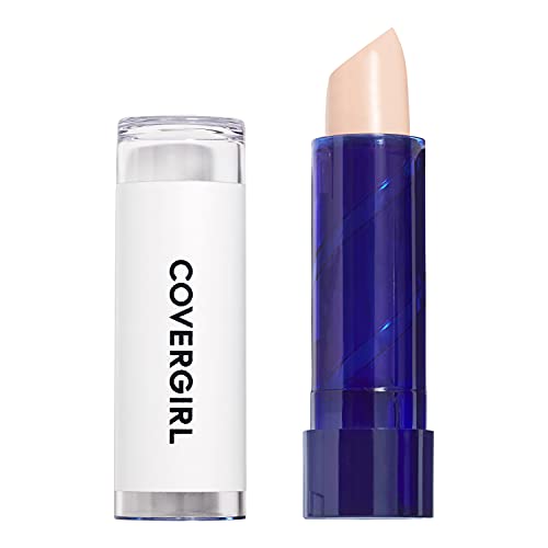 COVERGIRL Moisturizing Concealer in a white tube beside a blue tube with light peach concealer exposed