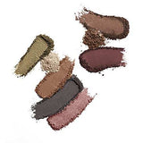 COVERGIRL Trunaked Palette with eight eyeshadow swatches in earthy brown, olive, plum, charcoal and shimmery shades