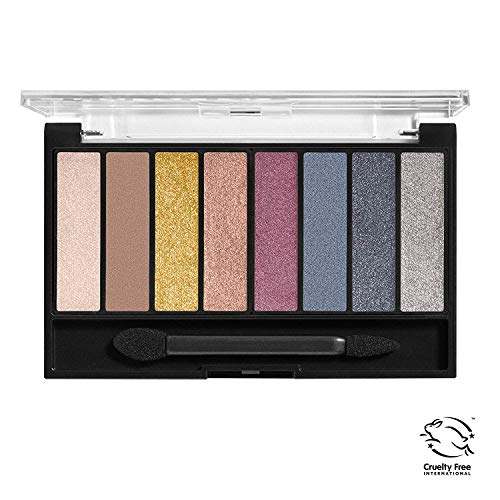 COVERGIRL Trunaked Palette with eight rectangular eyeshadow pans in neutral, gold, rose, plum, blue and silver shades