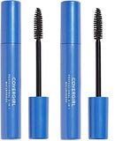 COVERGIRL Waterproof Mascara in bright blue tubes with black wands and bristled brushes, labeled Professional 3-in-1