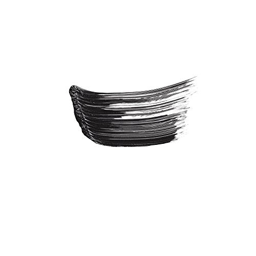 COVERGIRL Waterproof Mascara shown as a glossy black brushstroke with fine, curved lash-like lines.