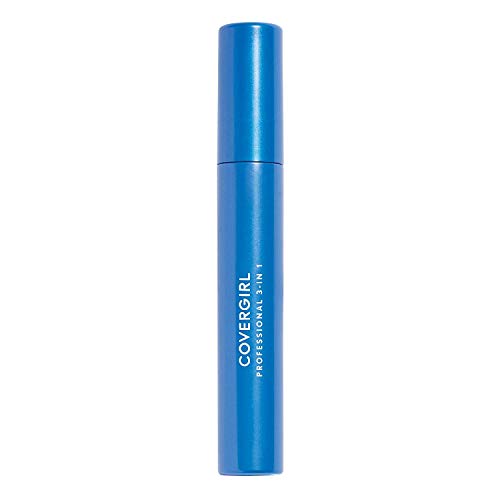 COVERGIRL Waterproof Mascara in a slim metallic blue tube with white Professional 3-in-1 lettering