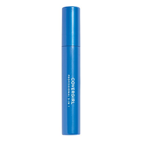 COVERGIRL Waterproof Mascara in a slim metallic blue tube with white Professional 3-in-1 lettering.