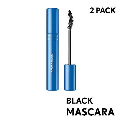 COVERGIRL Waterproof Mascara in a metallic blue tube, shown open with a black curved brush and labeled 2 pack.