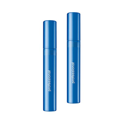 COVERGIRL Waterproof Mascara in two metallic blue cylindrical tubes with silver lettering and dotted bands near the caps.