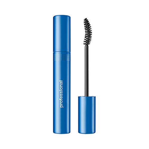 COVERGIRL Waterproof Mascara in a glossy blue tube, shown open with a black curved bristle brush and wand.