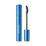 COVERGIRL Waterproof Mascara in a glossy blue tube, shown open with a black curved bristle brush and wand.