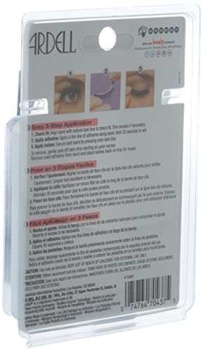 Demi Wispies False Eyelashes in clear plastic packaging, showing Ardell branding, application instructions and a barcode on the back