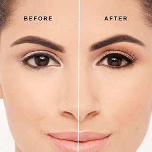 Close-up of eyes showing natural-looking Eylure Naturals 003 lashes applied on one eye