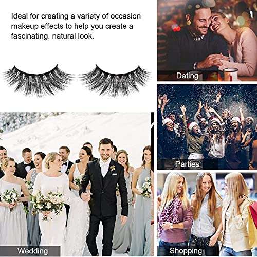 False Eyelashes 3D Mink pair of black, wispy layered lashes with a curved band and dramatic volume