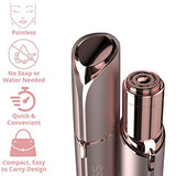 Finishing Touch Flawless facial hair remover in rose gold with a sleek rechargeable body and visible circular trimming head