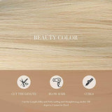 HAIRCUBE 20 Inch Nature Straight Ombre Wigs shown as straight blonde synthetic hair with a smooth, silky texture.