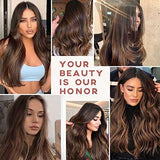 HAIRCUBE 20 Inch Nature Straight Ombre Wigs with long brown synthetic hair, dark roots, and soft waves