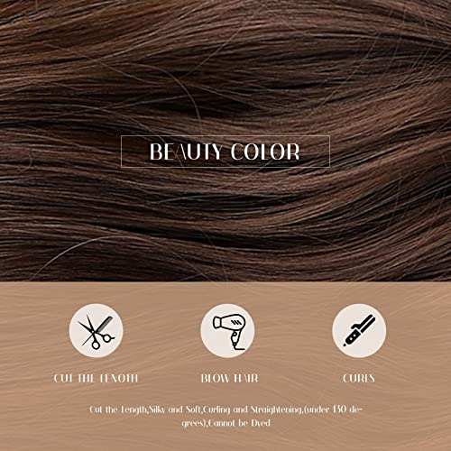 HAIRCUBE 20 Inch Nature Straight Ombre Wigs with smooth, straight brown synthetic fibers and subtle darker strands
