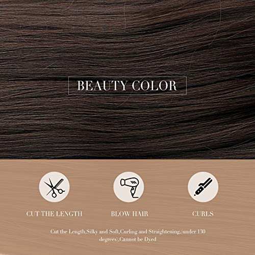 HAIRCUBE 20 Inch Nature Straight Ombre Wigs with sleek dark brown synthetic fibers and a smooth, straight texture
