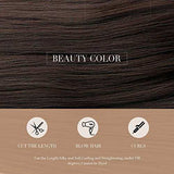 HAIRCUBE 20 Inch Nature Straight Ombre Wigs with sleek dark brown synthetic fibers and a smooth, straight texture